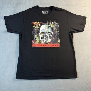Global Merch Slayer Shirt Mens Large Black South Of Heaven Skull Graphic Tee